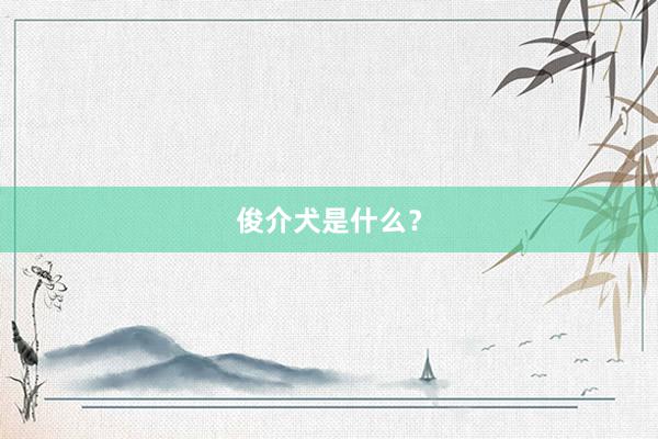 俊介犬是什么？